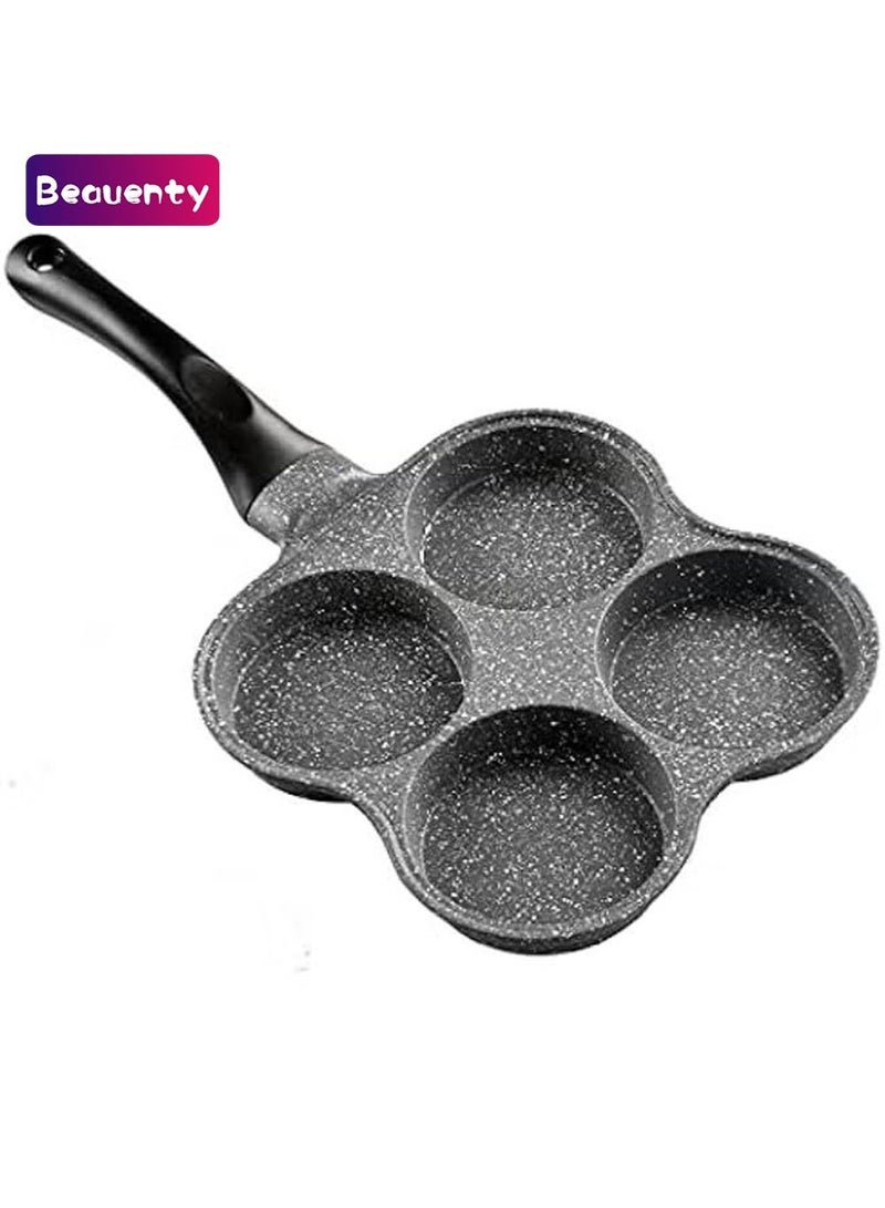 Beauenty Rustless Egg Frying Pan | 4-Cup Nonstick Easy Clean Egg Cooker Omelet Pan For Breakfast Swedish Pancake, Plett, Crepe Pan Gas Stove and Other Stoves Cookware - Image 1